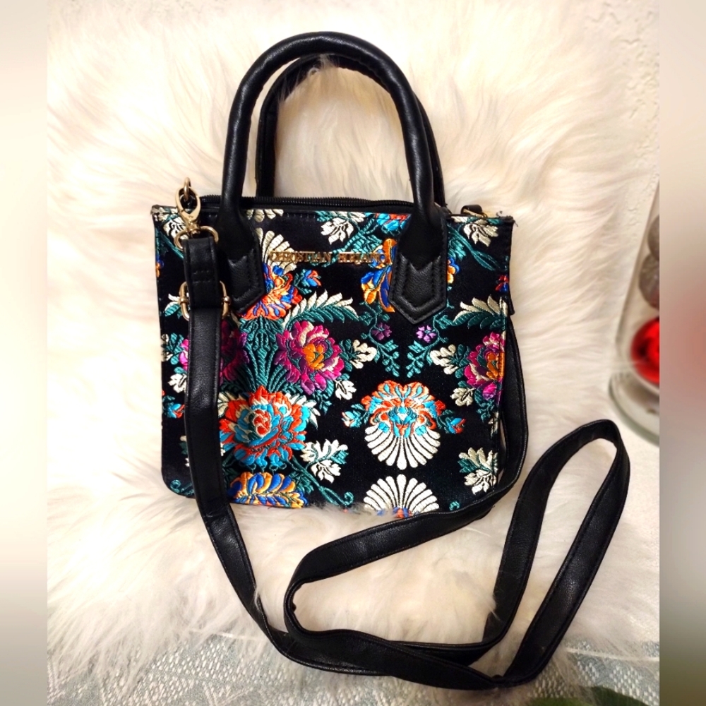 Christian Siriano Embroidered Floral Purse